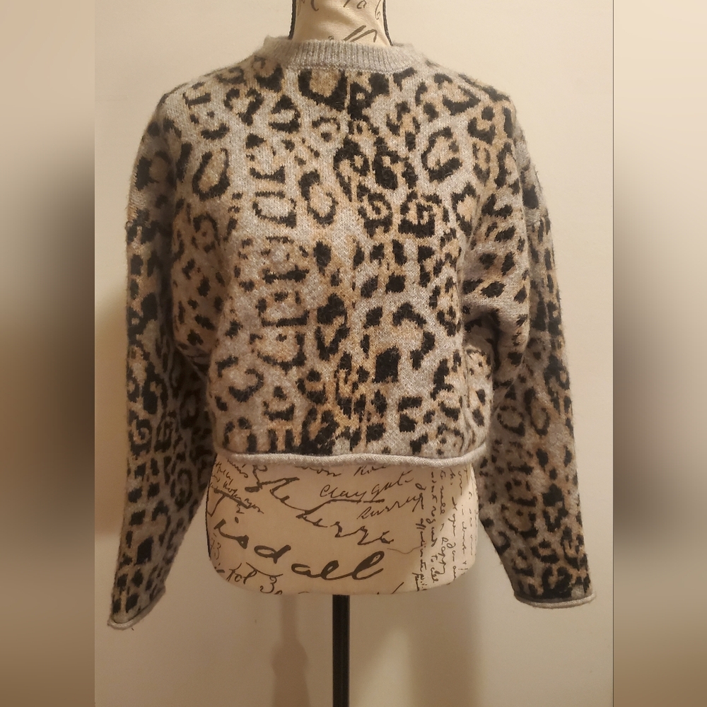 Zara Animal Print Knit Sweater